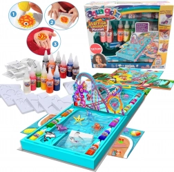 Aqua Gelz – duży kreatywny zestaw Laguna, 12 kolorowych żeli i foremki