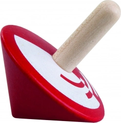 Drewniany czerwony bączek