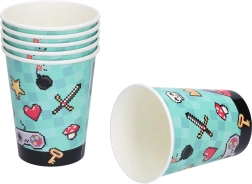 Papierowe kubeczki imprezowe GRA 250 ml – zestaw 6 szt.