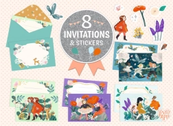 DJECO zestaw upominkowy zaproszeń Garden Friends