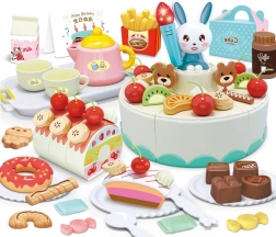 Woopie cukiernia – urodzinowy tort do krojenia i zestaw do herbaty, 85 elementów