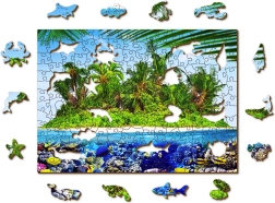 Drewniane puzzle egzotyczna wyspa skarbów 2w1, 200 elementów