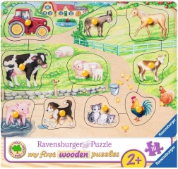 Ravensburger drewniana układanka Poranek na farmie