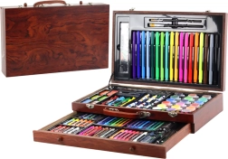 Zestaw artystyczny w drewnianej walizce 123 sztuk