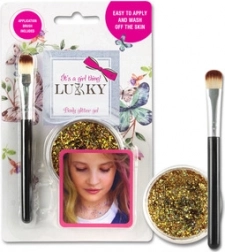 Błyszczący żel do ciała Lukky ze złotym pędzelkiem