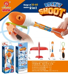 Niebieski samolot do rzucania 2w1 z wyrzutnią