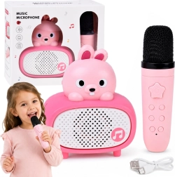 Interaktywne dziecięce karaoke z mikrofonem Bluetooth i głośnikiem – króliczek