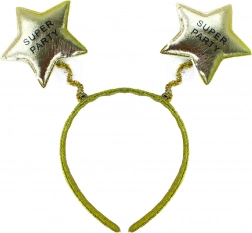 Karnawałowa opaska Super Party w złotym kolorze