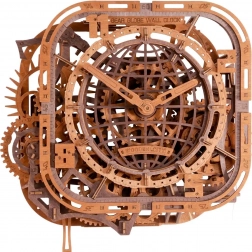 drewniane puzzle 3D WOODEN CITY zegar ścienny Gear Globe