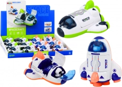 Mała kosmiczna rakieta z ruchomym kokpitem zielona i pomarańczowa