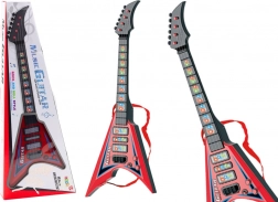 Dziecięca elektryczna gitara z efektami i melodiami – czerwona