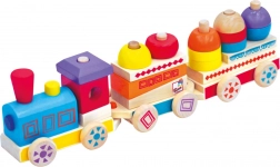 Bino Kolorowy drewniany pociąg MAXI