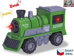 Zielona lokomotywa 22,5 cm w skali 1:16 ze światłami i dźwiękami