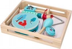 Drewniany zestaw muzyczny z wiewiórką