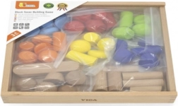 Drewniane geometryczne klocki konstrukcyjne 52 sztuki Viga