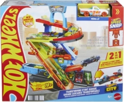 Hot Wheels City kaskaderski garaż, 3‑poziomowe parkowanie