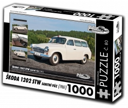 Puzzle retro-samochody Škoda 1202 STW karetka 1000 elementów