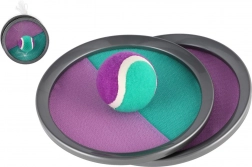 Catch ball – gra z rzepem 19 cm – zielono‑fioletowa, w siateczce