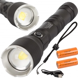 Wojskowa latarka taktyczna Bailong z LED Cree XHP160 i zoomem