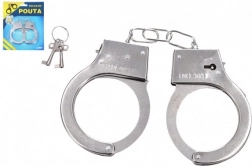 Policyjne metalowe kajdanki z kluczykiem dla dzieci