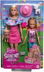 Barbie i Stacie – zestaw lalek ze szczeniętami i letnimi akcesoriami