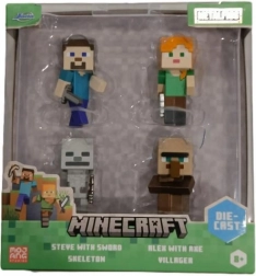 Minecraft metalowe figurki 6 cm, zestaw 4 szt.
