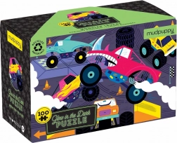 Puzzle Świecące Monster Trucks od Mudpuppy - 100 elementów