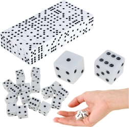 Zestaw klasycznych kości do gry 1–6, białe, 100 szt.