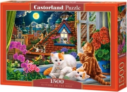 Puzzle 1500 elementów Kotki na dachu