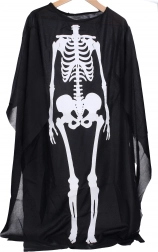 Czarny płaszcz z motywem szkieletu dla dzieci