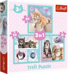 Puzzle 3 w 1 – urocze zwierzątka TREFL