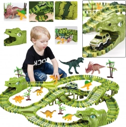 Dinozaurowy tor wyścigowy DIY – 240 elementów
