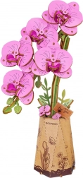 3D Drewniany Kwiat Fioletowa Orchidea