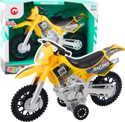 Zabawkowy motocykl motocrossowy Off‑Road żółty z efektami światła i dźwięku