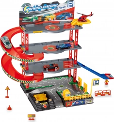 Stacja parkingowa z helikopterem i metalowymi autkami 59 × 27 × 39 cm