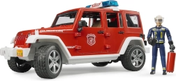 Czerwony strażacki Jeep Wrangler z figurką i akcesoriami