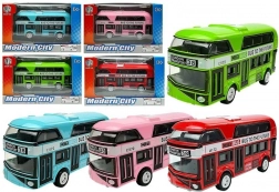 Piętrowy autobus z napędem typu pull-back – metalowy model w 4 kolorach