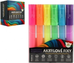 Fluorescencyjne markery akrylowe 6 szt. do papieru, szkła, ceramiki i kamienia