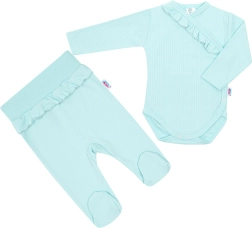 2-częściowy komplet niemowlęcy New Baby Stripes, lodowy błękit, 86