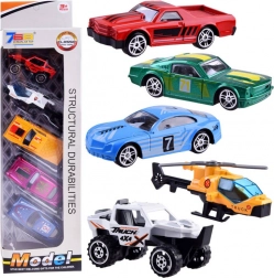 Zestaw Samochodzików i Helikoptera dla Dzieci