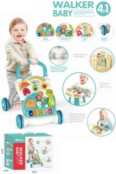 chodzik pchacz domek z pianinkiem 4w1 niebieski