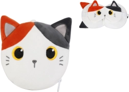 Poduszka podróżna z maską pomarańczowy kot