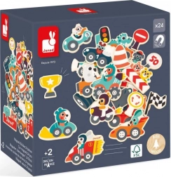 Drewniane magnesy z samochodami dla dzieci