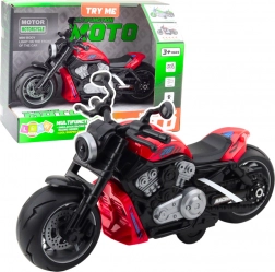 Zabawka motocykl czerwona z efektami światła i dźwięku