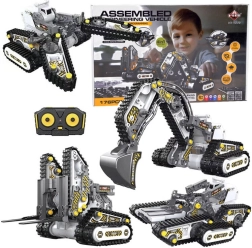 Klocki konstrukcyjne 4 w 1 – zdalnie sterowane maszyny budowlane, 176 elementów