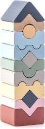 Cubika Pastelowa Wieża XI – drewniana układanka 12 elementów