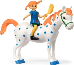 Figurka Pippi Pończoszanki z koniem Alfonso i patelnią