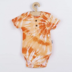 Bawełniane body niemowlęce z krótkim rękawem Nicol Tomi – pomarańczowe