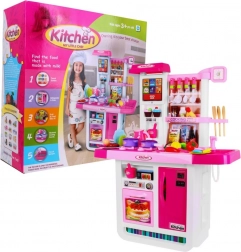 Interaktywna kuchnia dla dzieci 3+ z kranem z wodą, światłami i dźwiękami – Różowa