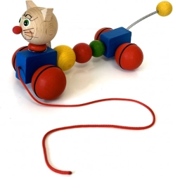 Drewniana zabawka do ciągnięcia Kot